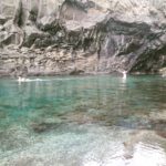 swimming on the natural pools